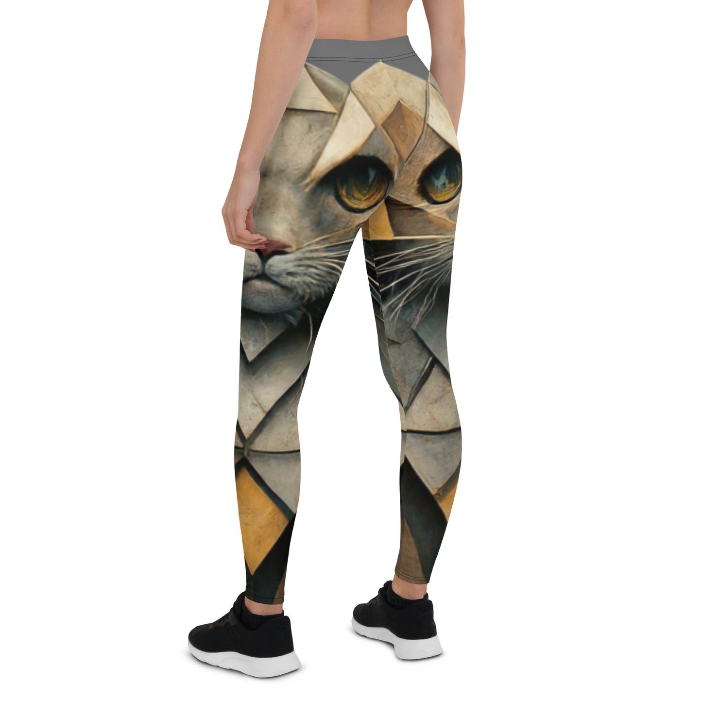 Geometric cat leggings