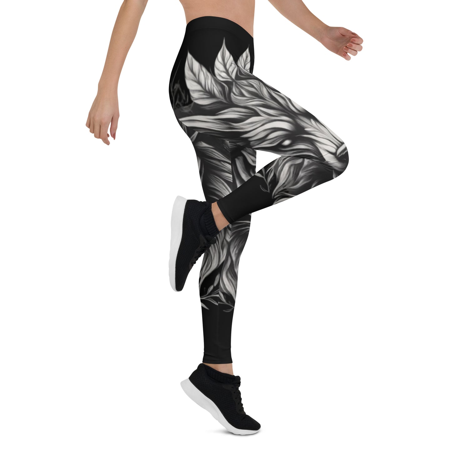 Geometric wolf leggings