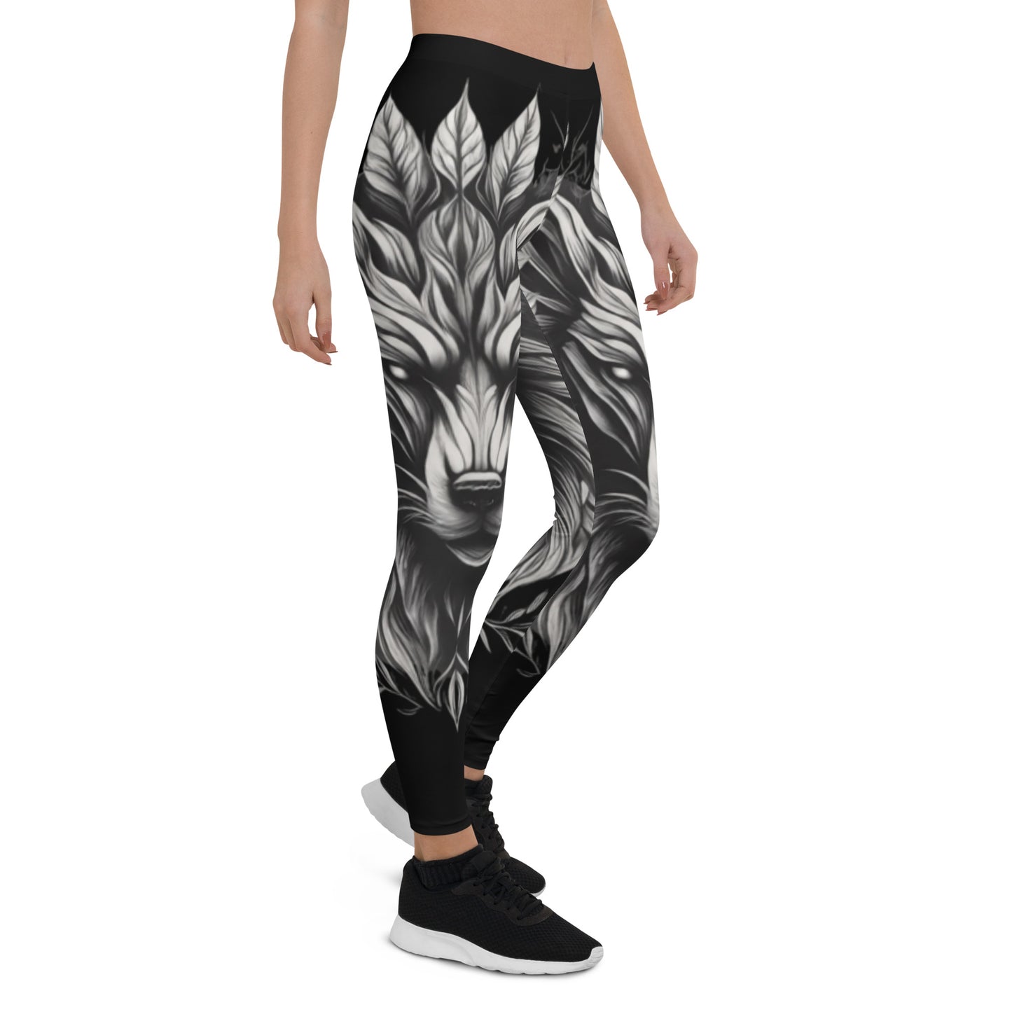 Geometric wolf leggings